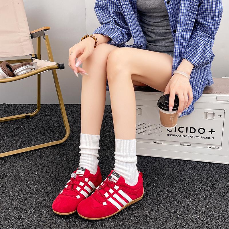 Leather soft-soled German training shoes women's 2025 summer new flat-soled casual Forrest Gump shoes one-pedal mountain climbing sports shoes women