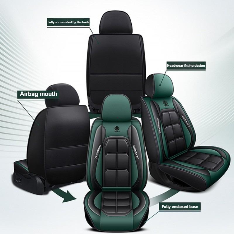 Nuova Coprisedile Auto Universale in Ecopelle PU Premium, Tappetino Protettivo per Tutte le Stagioni con Morbido Cuscino, Pacchetto Completo Coprisedile