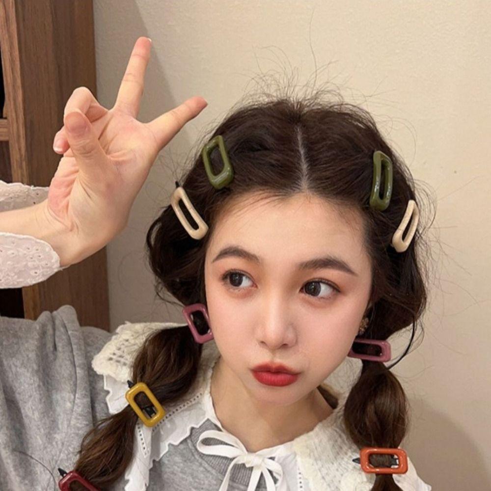 1 Pair Korean Style Hair Clips Square Hair Accessories High Quality Barrettes