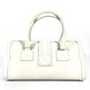 Dior D Logo Tasche Oberer Griff Breite Tasche D Schnalle Handtasche Leder Weiß
