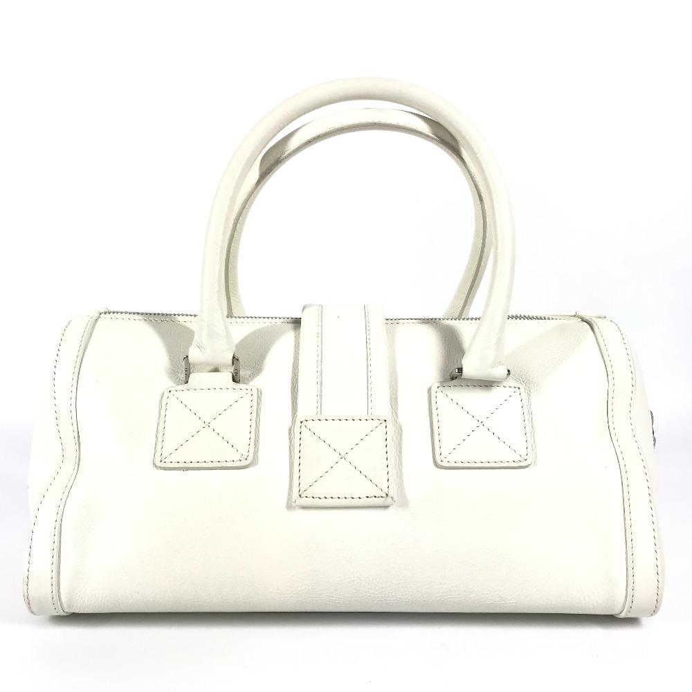 Dior D Logo Tasche Oberer Griff Breite Tasche D Schnalle Handtasche Leder Weiß