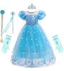 Girls Frozen Elsa Princess Dress Halloween Costume Christm
