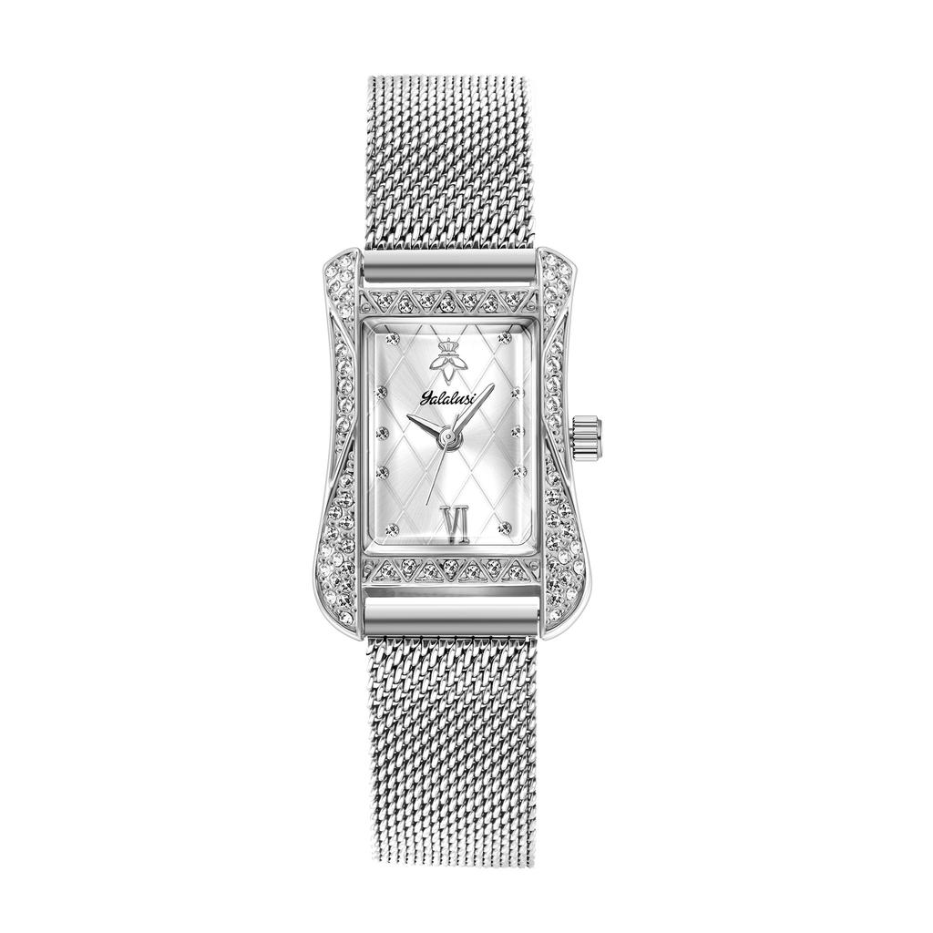 Yalalusi Fashion Square Ladies Watch Digital Scale Rhinestone Watch Trend Quartz Watch
