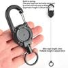 4PCS Heavy Duty Retractable ID Badge Reel with Carabiner Steel Wire Rope Key Holder Durable Outdoor Keychain Tool for Daily Use