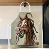 1pc, Creative Pony Pattern, All Seasons Apron, Kitchen and Home Use for Men and Women, Practical