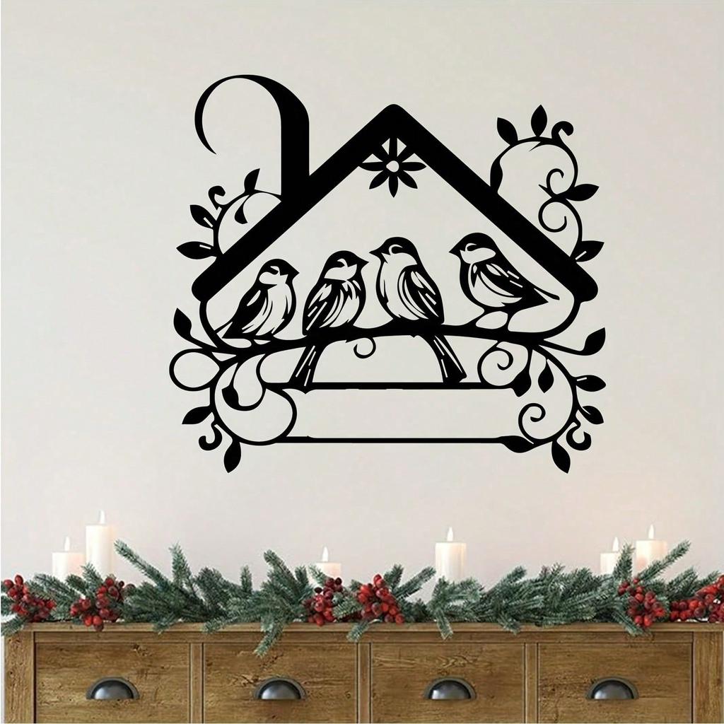 Iron Wall Sculpture Birds On Branch Flight Home Decor Gift Housewarming