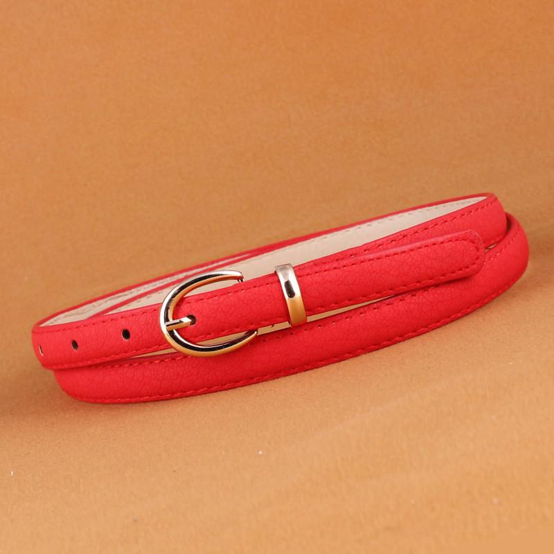 Trendy Candy Womens Color Faux Leather Belt With Pin Buckle For Everyday Wear