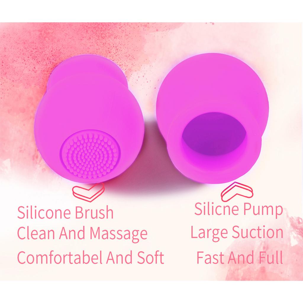 Lip Plumper Device Buty Mouth Quickly Face Cln   Silicone Lip Pump With Brush