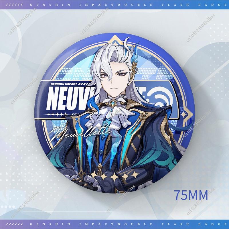 75MM Game Genshin Impact-3 Round Badge Anime Brooch Pin Cosplay Hu Tao Cartoon Figure Clothing Backpack Accessories Fans Gifts