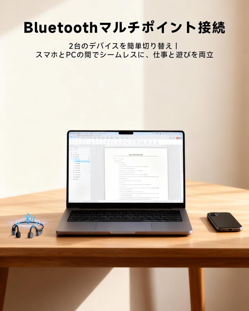 Slopow Bone Conduction Earphones, Bluetooth 5.4, IPX6 Waterproof, 14 Hours of Playtime, Ultra-Lightweight Design, Noise Cancelling (ENC), Fast