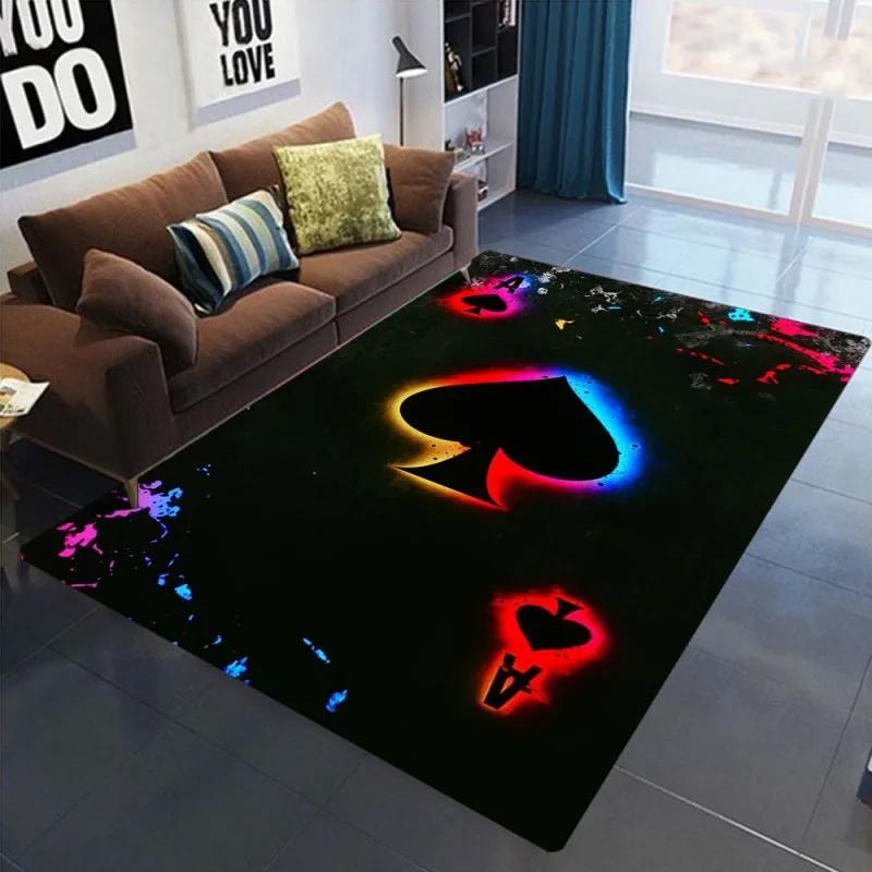 Ace of Hearts Poker Card Pattern Area Rug Non-Slip and Machine Washable Carpet for Living Room Bedroom Decor Floor Mat