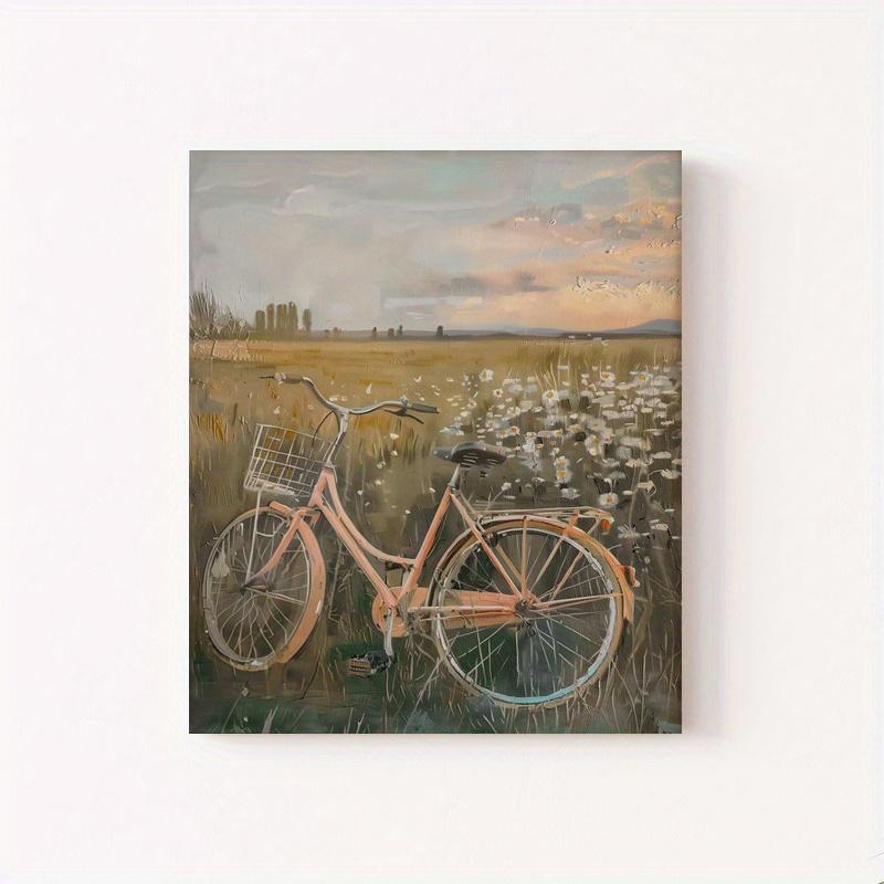 

1-Piece Set - Vibrant Pink Bicycle Art Canvas Poster Ideal Gift for Bedroom, Living Room, Office Mural (with Frame) 20*30cm(with frame)