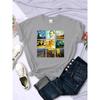 Van Gogh Works Sanskrit Printed Female Tops Breathable Casual T Shirts Fashion Short Sleeve Women Crewneck Street Tshirt