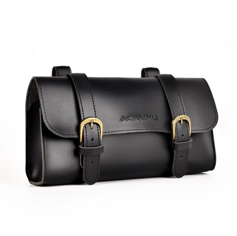 JUNSHI Retro Leather Bicycle Handlebar Bag