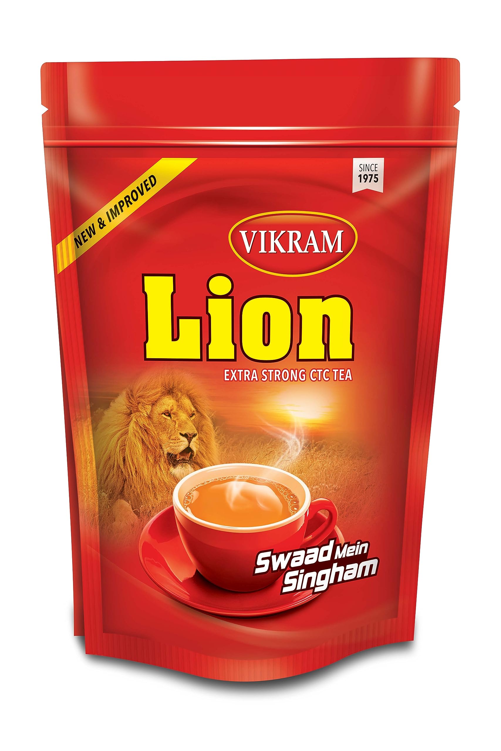 VIKRAM Lion Extra Strong Ctc Tea | From Upper Assam tea leaves | Premium Black Tea Powder | Strong, Flavorful, and Aromatic Blend Perfect f