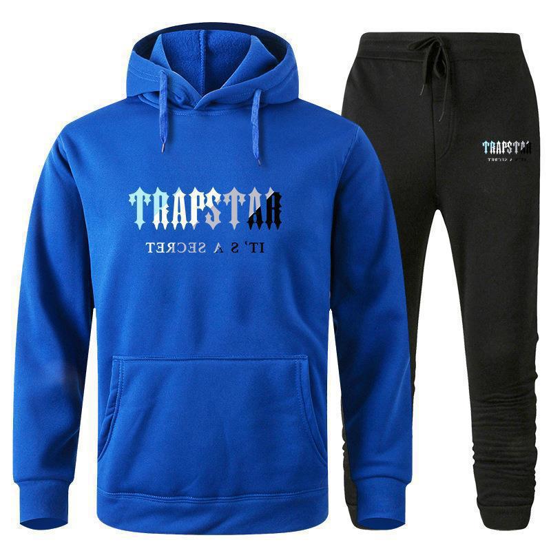Trendy Brand Men's Trapstar Fleece-Lined Hoodie & Sweatpants Casual Fashion Sportswear Set