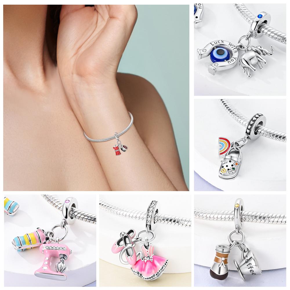 Charm-Perlen-Komponenten Sterling Silber Kupfermetall Seerose Kaffeetassen Magier-Charm-Perlen-Komponente Kompatibel Mit Authentischem Original-Armband