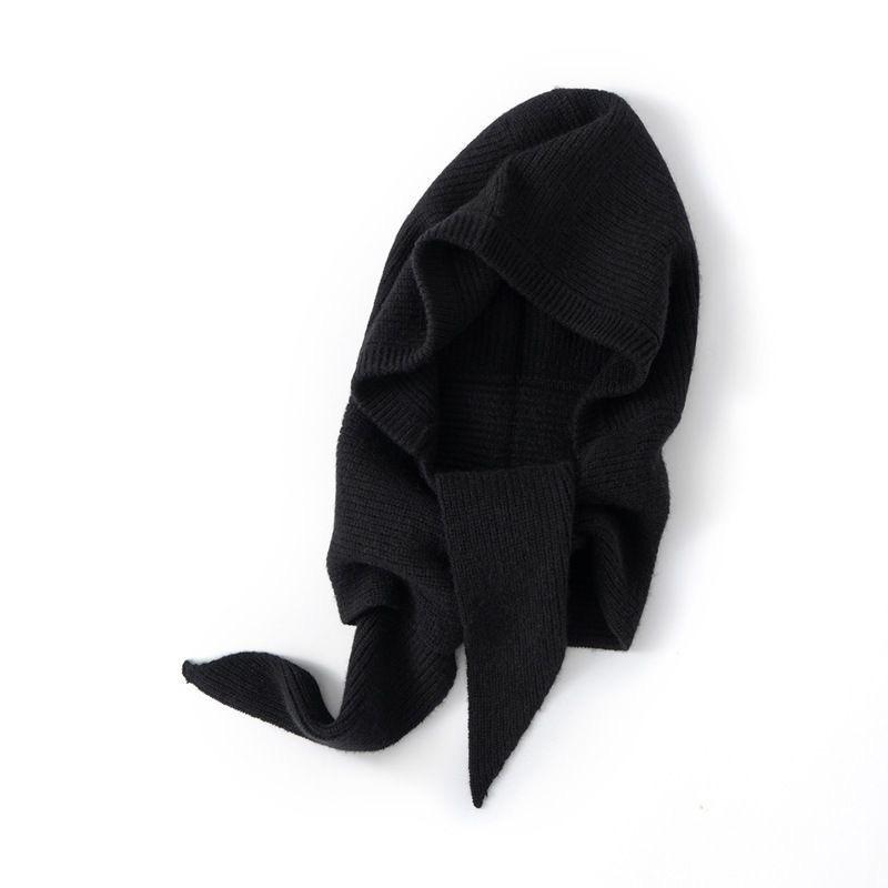 Korean Balaclava Bonnet Beanies Autumn Winter Warm Hat Scarf One-piece Thickened Knitted Hat Neck Protection Winter Accessories