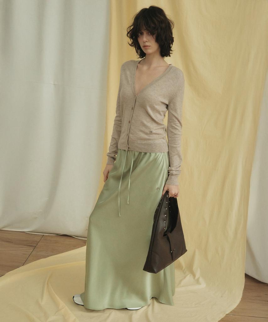 CITTA Relaxed Satin Maxi Skirt_Cts624(Green)