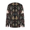 Fashion Women's Christmas Print Long Sleeve Knitted Cardigan Button Jacket