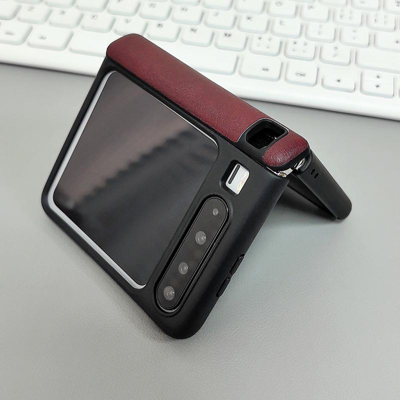 Applicable To Huawei PuraXmax Mobile Phone Case Center Axis Hinge Magnetic Attraction All-inclusive Huawei Purax Case Film Integrated Burgundy