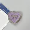 Rhinestone Leather Pattern Love Bow Mobile Phone Airbag Holder Magnetic Paste Retractable Women'S Premium Sense Ring