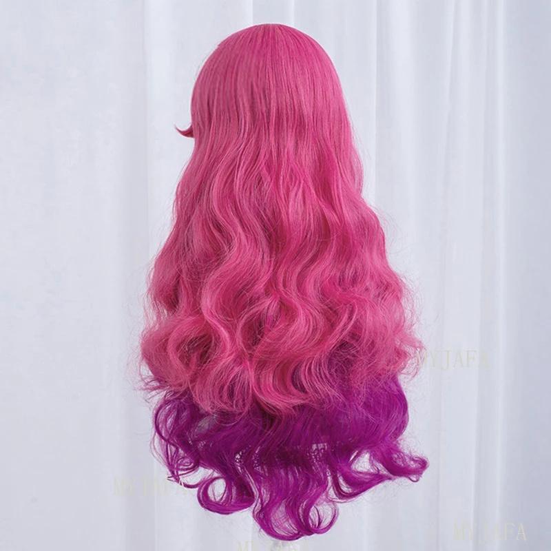 Cosplay paruka Spirit Blossom Ahri LOL Cosplay 70cm Dlouhá Kudrnatá Vlnitá Tepelně Odolná Syntetická Vlasy Hra Anime Paruky + Čepice pod paruku