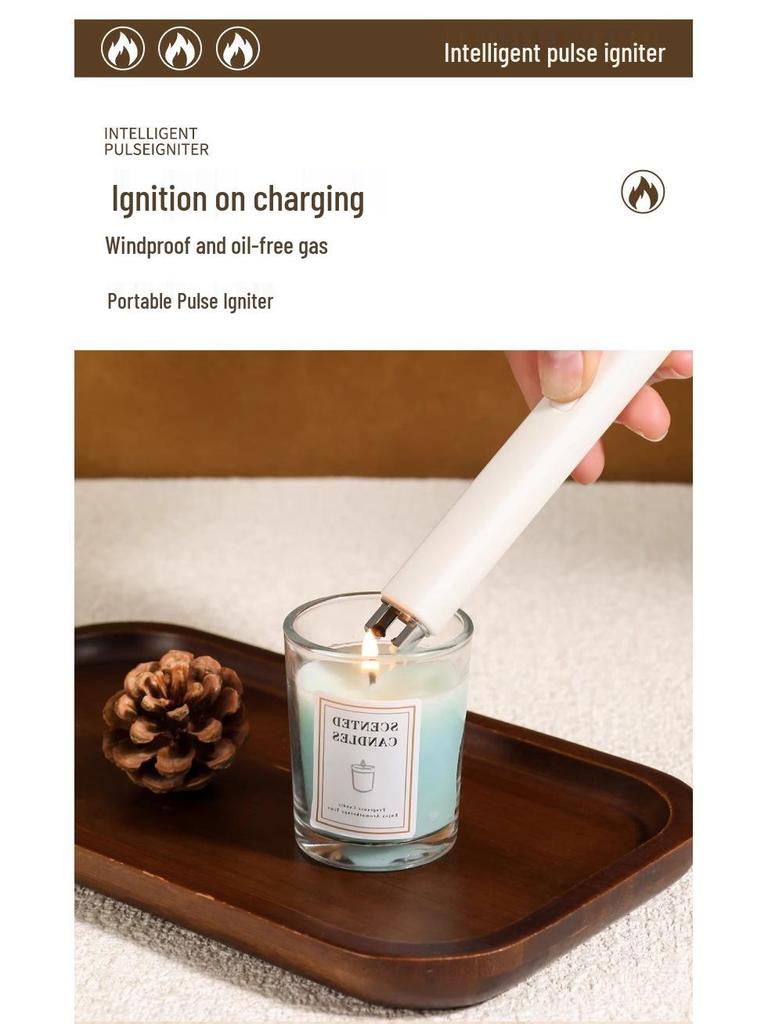Rechargeable Long-Handle Aroma Pulse Electronic Gas Stove Lighter