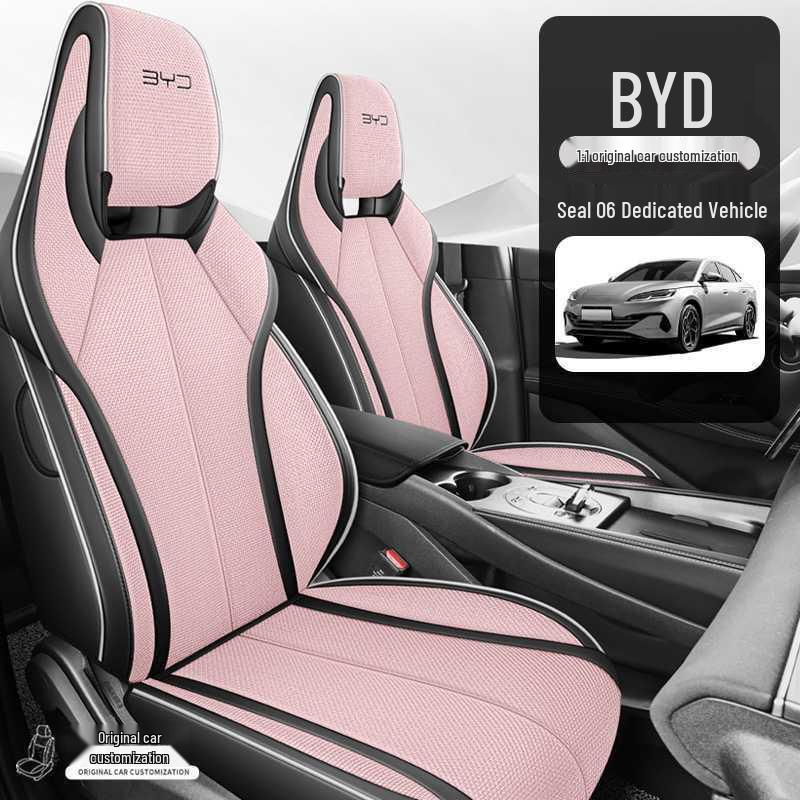 All-Season Linen Car Seat Covers for BYD Seal 06dmi - Breathable and Comfortable