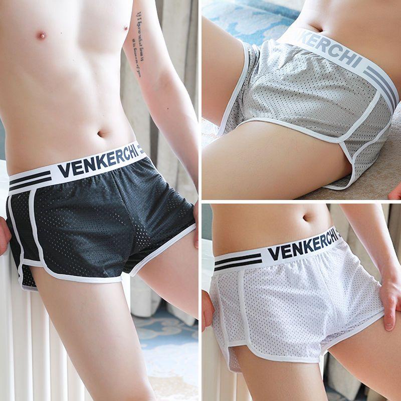 Ice Silk Men's Underwear Loose Aloha Pants Summer Ice Breathable Youth Large Size Boxer Shorts Personality Trend Shorts