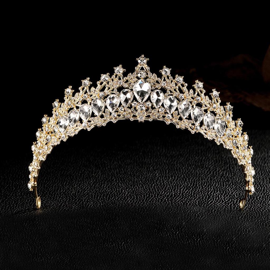Gold Princess Wedding & Party Crown Headdress Hair Accessory
