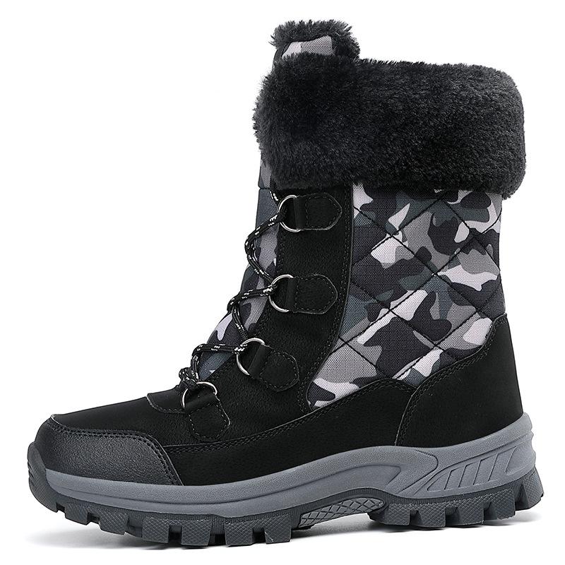 Wow, counter waterproof and non-slip outdoor snow boots, winter cold-resistant Northeast new velvet platform cotton shoes