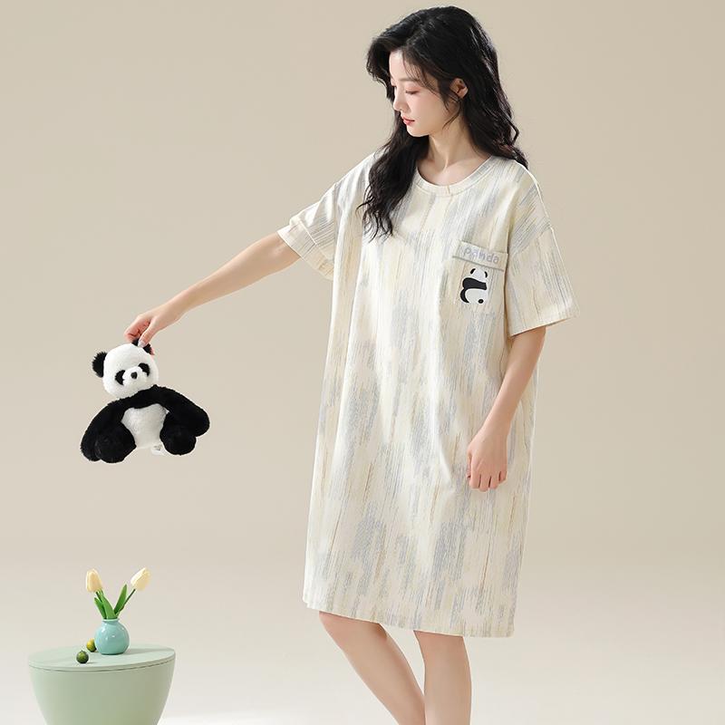 

Женские ночные рубашки с коротким рукавом и накладкой на грудь, женская летняя домашняя одежда с рисунком для молодых девушек, милая ночная рубашка, повседневная свободная одежда для отдыха XL