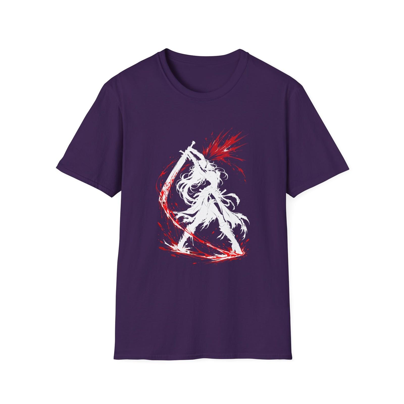 Katana Battle Woman Dark Anime Warrior Power Symbol Unisex Softstyle T-Shirt S