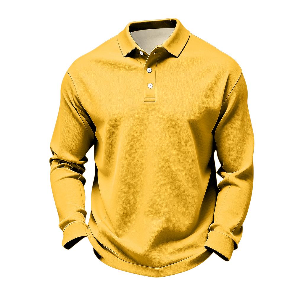 Herren Langarm Golf Poloshirt Schnelltrocknend Atmungsaktives Netzgewebe Lässiges Leichtes Golfshirt mit Knopfkragen Geeignet für Outdoor-Sportarten