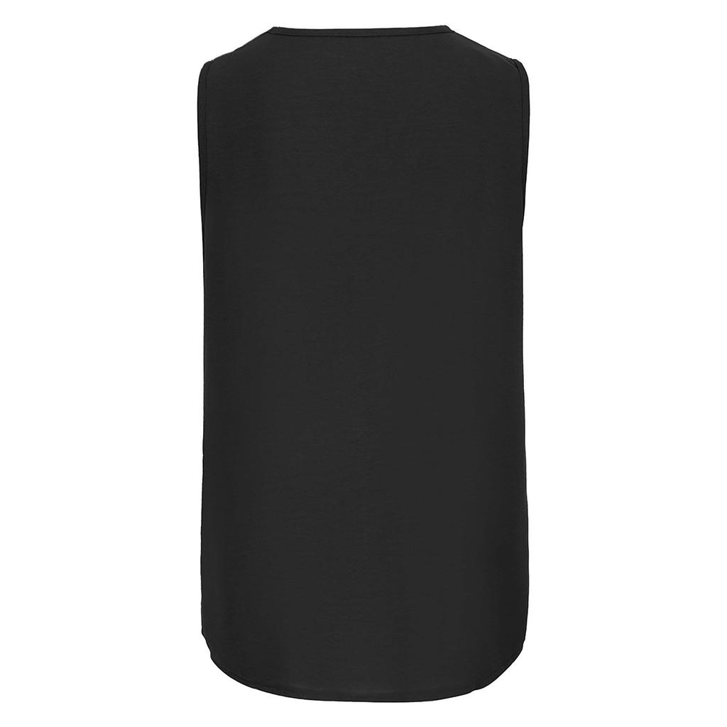 Women V-Neck Sleeveless Tops Casual Color Slim Loose Blouse With Pockets