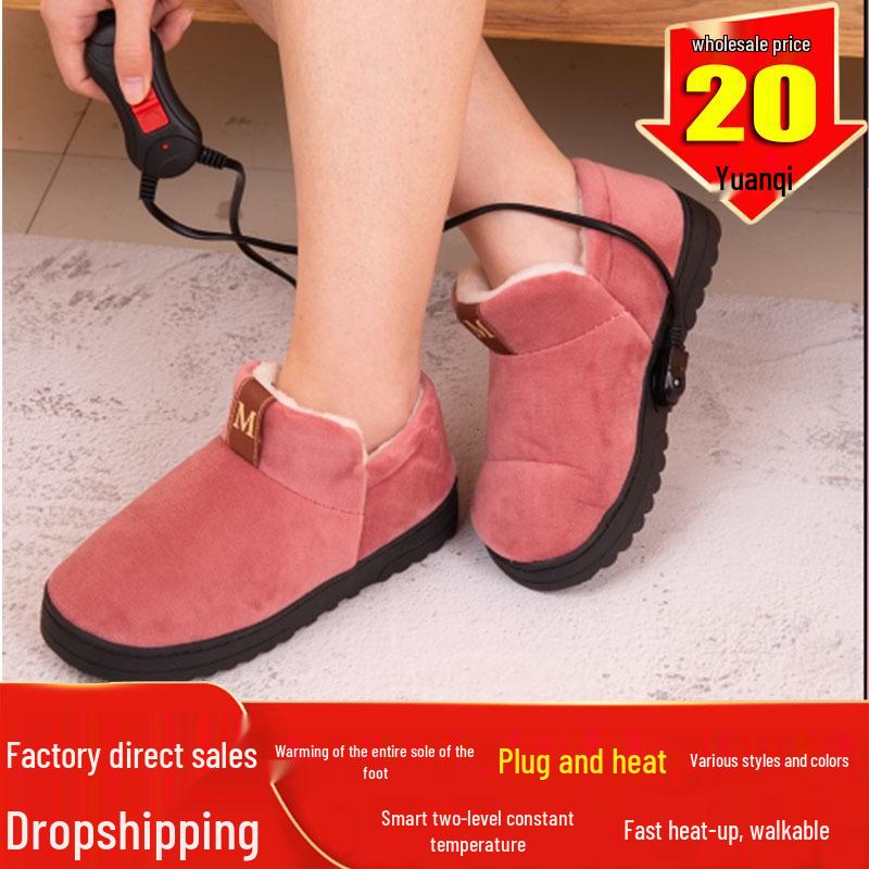 Damen Beheizbare Hausschuhe zum Gehen - Wiederaufladbare Winter Büro Fußwärmer