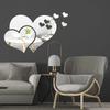 3D Glass Mirror Wall Stickers Hearts Fashion DIY Decals Self-adhesive LOVE Wedding Background Home Room Decoration Wallpaper
