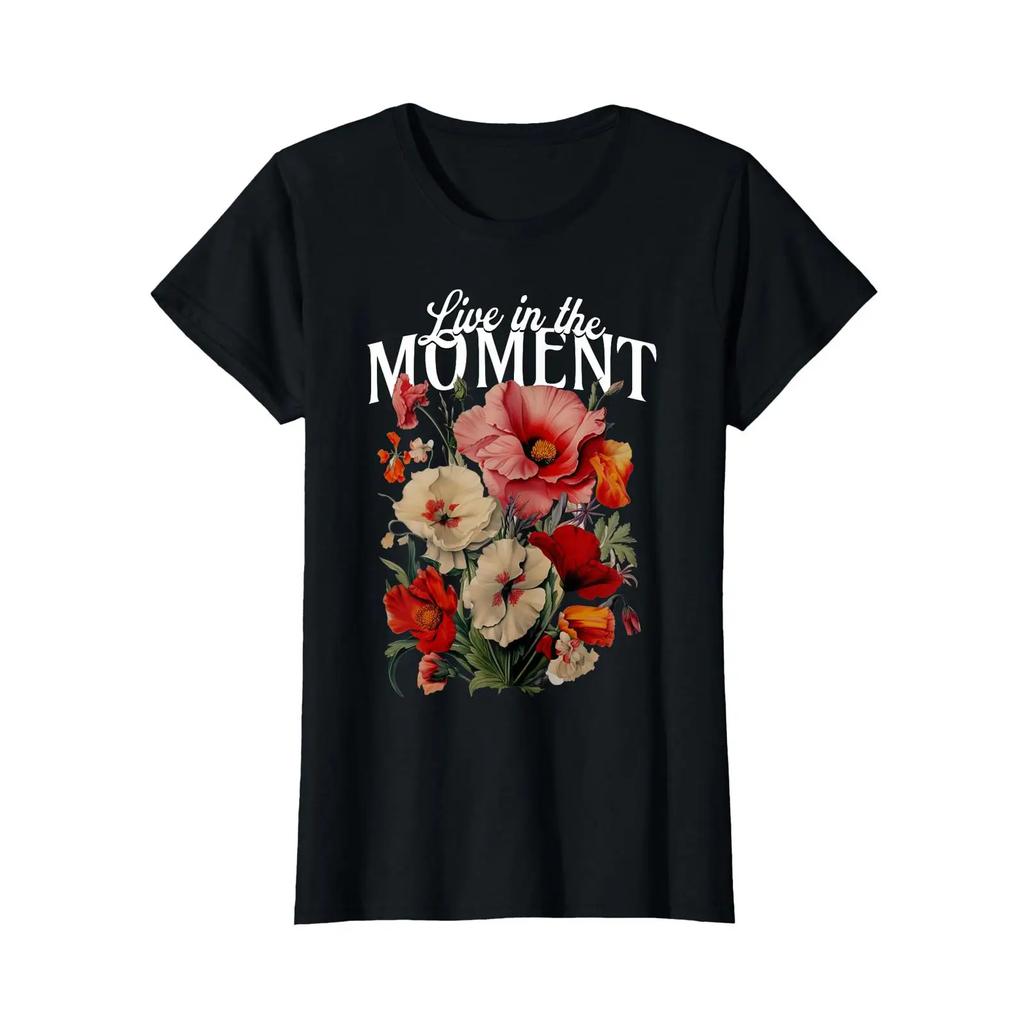 Sponsored Ad Floral Live In The Moment T Shirt vintage Washed Slightly For Everyday Wear street