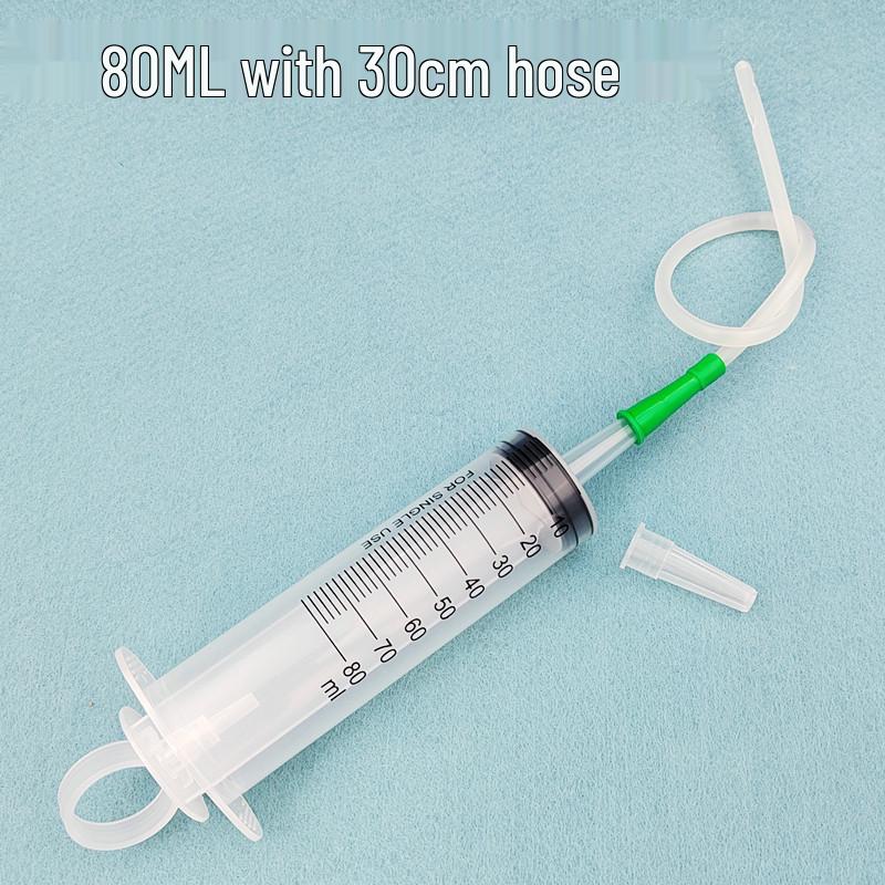 High-Capacity Flushing Syringe with Coarse Needle for Glue or Enema