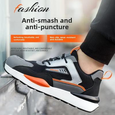 Fashion High End Shock Absorption Wear Resistant Men Working Safety Shoes Anti Smashing Puncture Protection Labor Protection Shoes