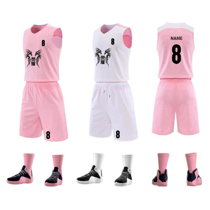 Reversible Basketball Jersey Set Kids Boys Youth Team Sport Uniform Breathable Athletic Tank Top