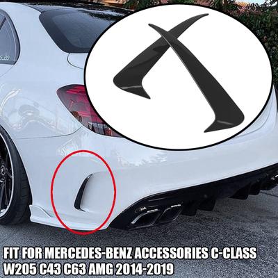 Apto para Mercedes-Benz Clase C W205 C43 C63 AMG 2014-2019, alerón de parachoques trasero, insertos de cubierta de ventilación de aire lateral Canard, accesorios