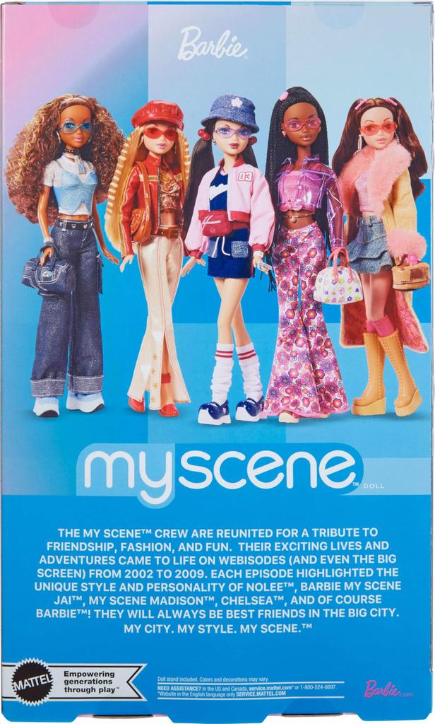 barbie My Scene Nolly Signature Black Doll House for Pretend Ages 6 and JBH79 Dress-Up Play, Up,