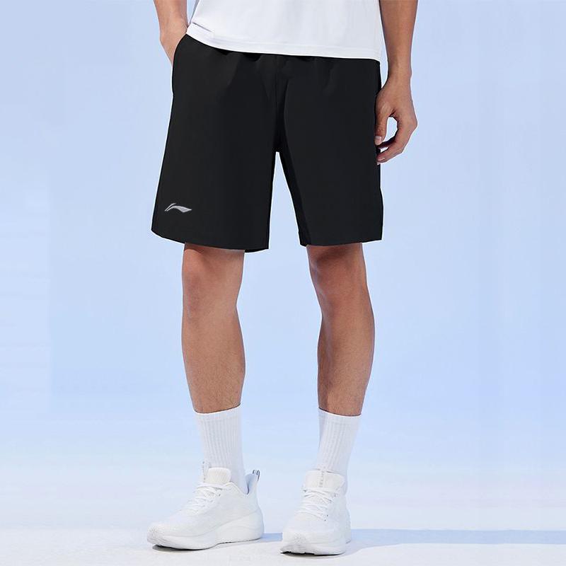 Li-Ning Breathable Quick-Dry Comfortable Simple Versatile Thin Shorts Five-Point Beach Pants Unisex Shorts LXKW124-1#W