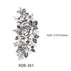 Waterproof Black & White Sketch Flower Half Sleeve Tattoo Stickers
