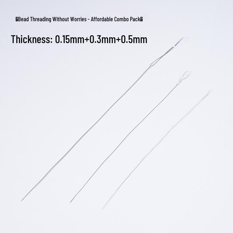 Wenwan Crochet & Beading Set: Steel Wire Hooks, Twisted Needles, and Stringing Line for Buddhist Beads