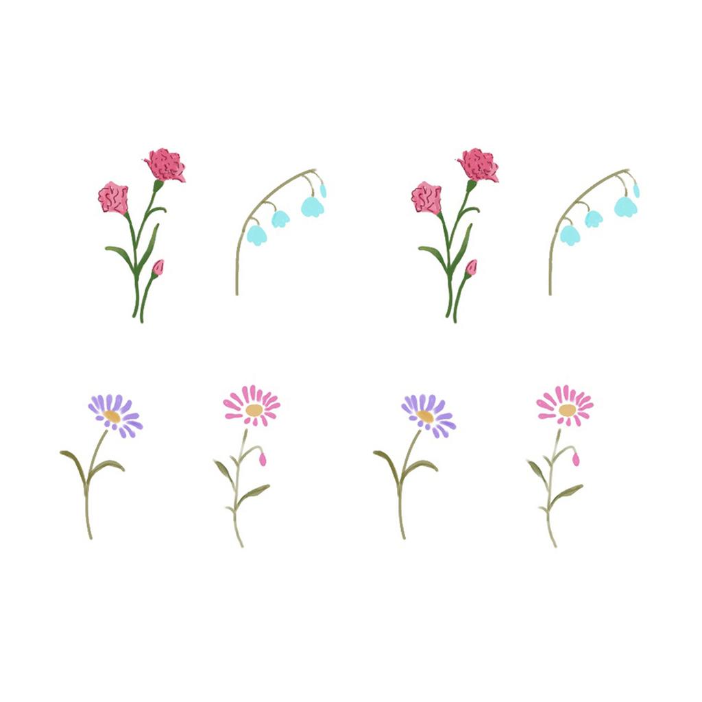 High-End Small Fresh Color Beautiful English Flower Hand Collarbone Simulation Flower Tattoo Sticker