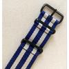 Used ZULUDIVER 22mm NATO Type Watch Strap Navy/Silver Stripe Replacement Band Made in UK