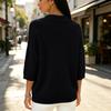 Women's V-Neck Ribbed Knit Sweater Loose Fit Flattering Casual Pullover for Spring and Fall